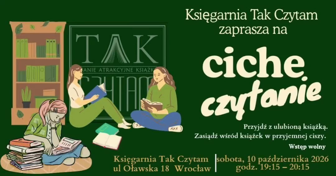 „Ciche czytanie” w księgarni Tak Czytam