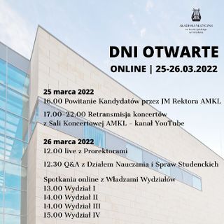 Dni otwarte Akademii Muzycznej we Wrocławiu online