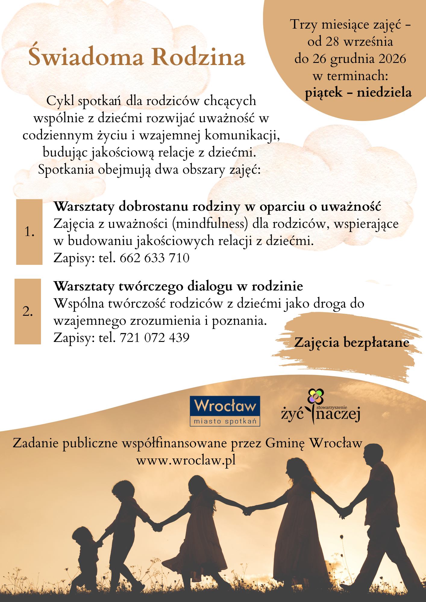 Warsztaty dla rodzin z dziećmi z twórczego dialogu w rodzinie i dobrostanu w oparciu o uważność